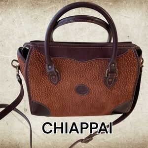 CHIAPPAI brown suede & leather shoulder bag